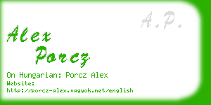 alex porcz business card